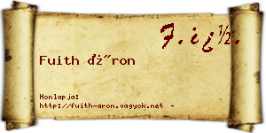 Fuith Áron névjegykártya